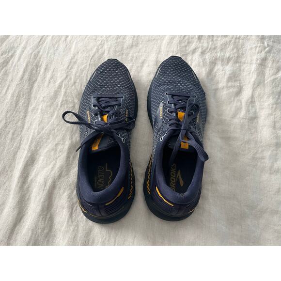 Brooks Men’s Adrenaline GTS 22 running shoes sneakers peacoat / grey / sunflower - Picture 6 of 10